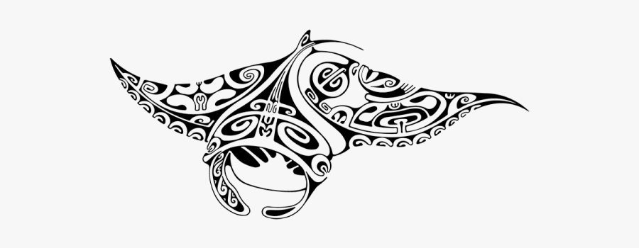 Clip Art Pin By Fundiver On - Raie Manta Polynesien Tatouage, Transparent Clipart