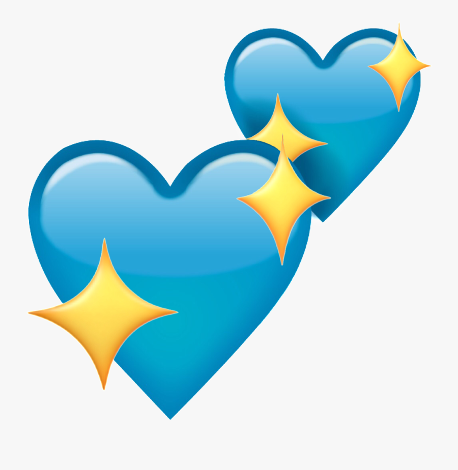 #heart #emoji #blueheart #blue #sparkle #sparklingheart - Blue Sparkly Heart Emoji, Transparent Clipart