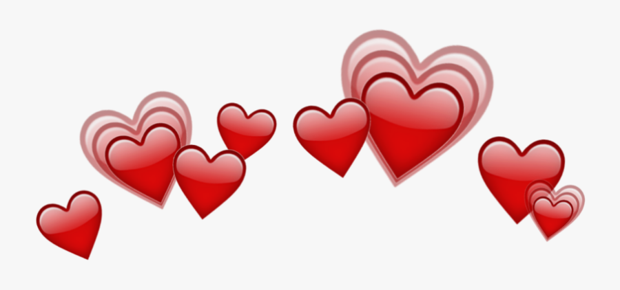 #red #aesthetic #heart #hearts #emoji #emojis #redaesthetic - Red Heart Emoji Crown, Transparent Clipart
