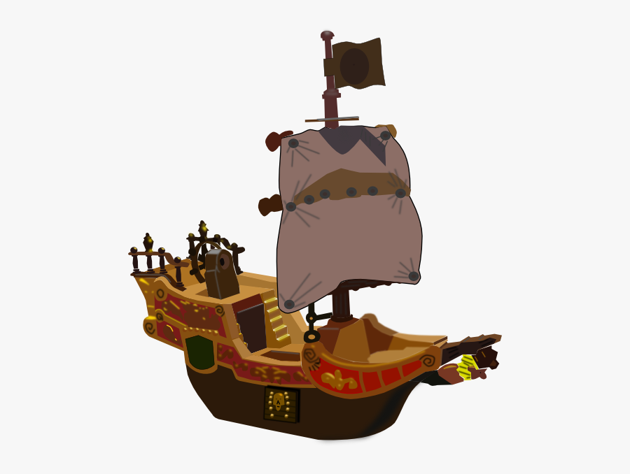 Pirate Clipart Wheel - Cartoon Pirate Ship 3d, Transparent Clipart