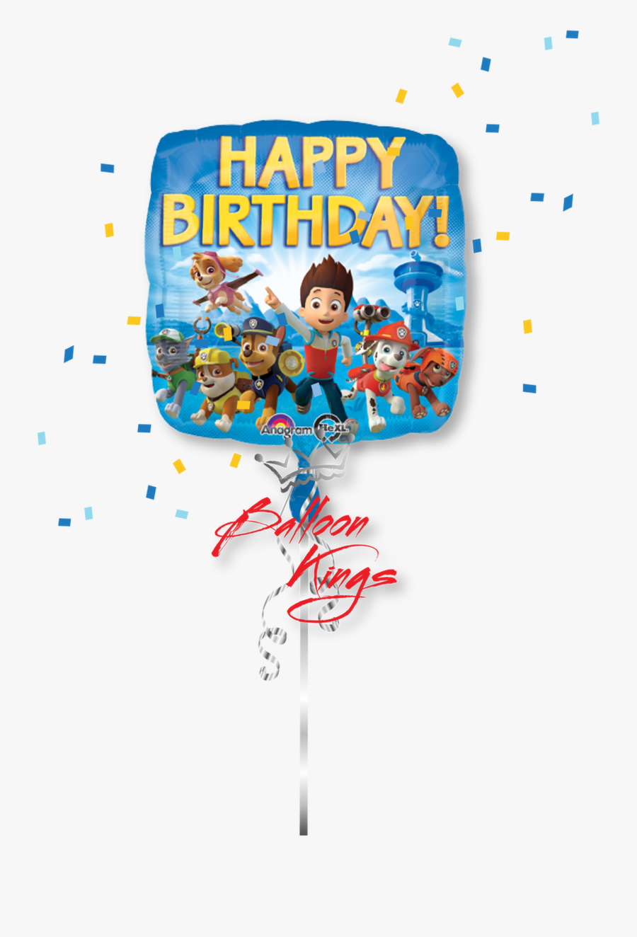 Happy Birthday Paw Patrol Group - Paw Patrol Happy Birthday Balloon, Transparent Clipart
