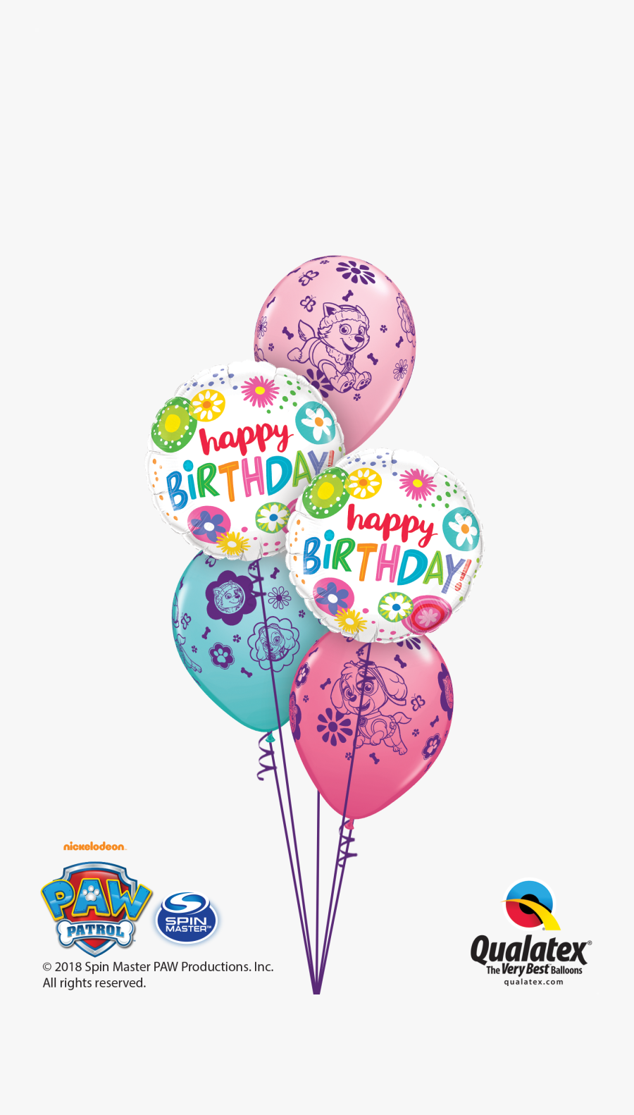 Paw Patrol Birthday Floral Circles At London Helium - Qualatex, Transparent Clipart