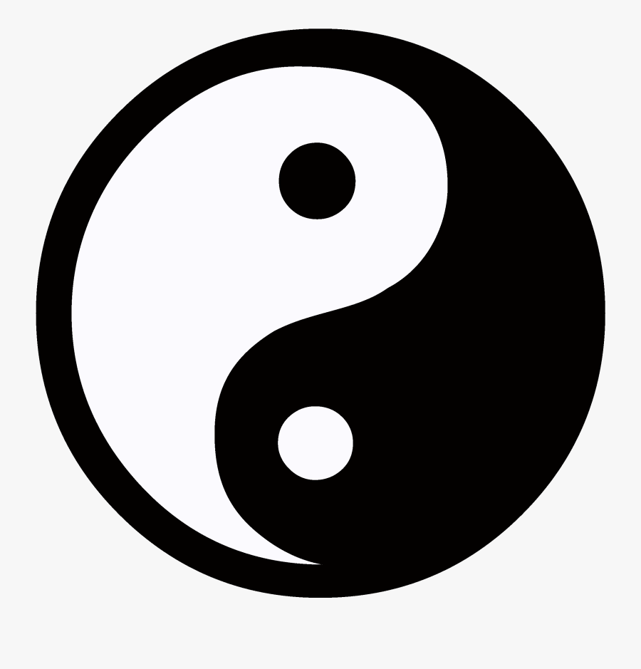 Yin & Yang Symbol Flattened With A Thick Border - Transparent Yin Yang Symbol, Transparent Clipart