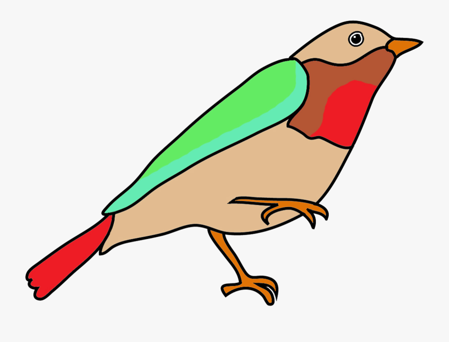 Colorful Drawings Of Birds - Bird Drawing With Color, Transparent Clipart