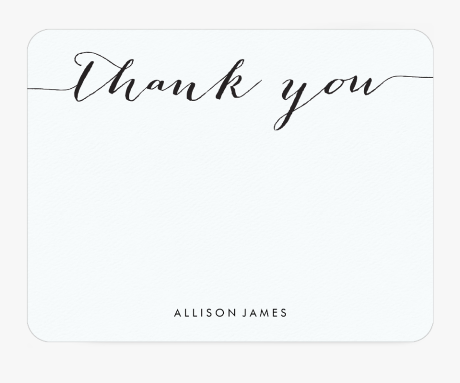White Script Thank You Note Cards - Label, Transparent Clipart