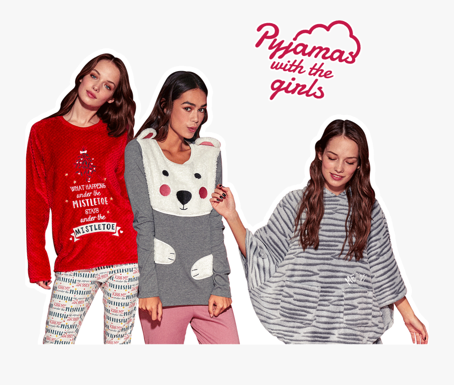 Transparent Christmas Girls Png - Pajamas, Transparent Clipart