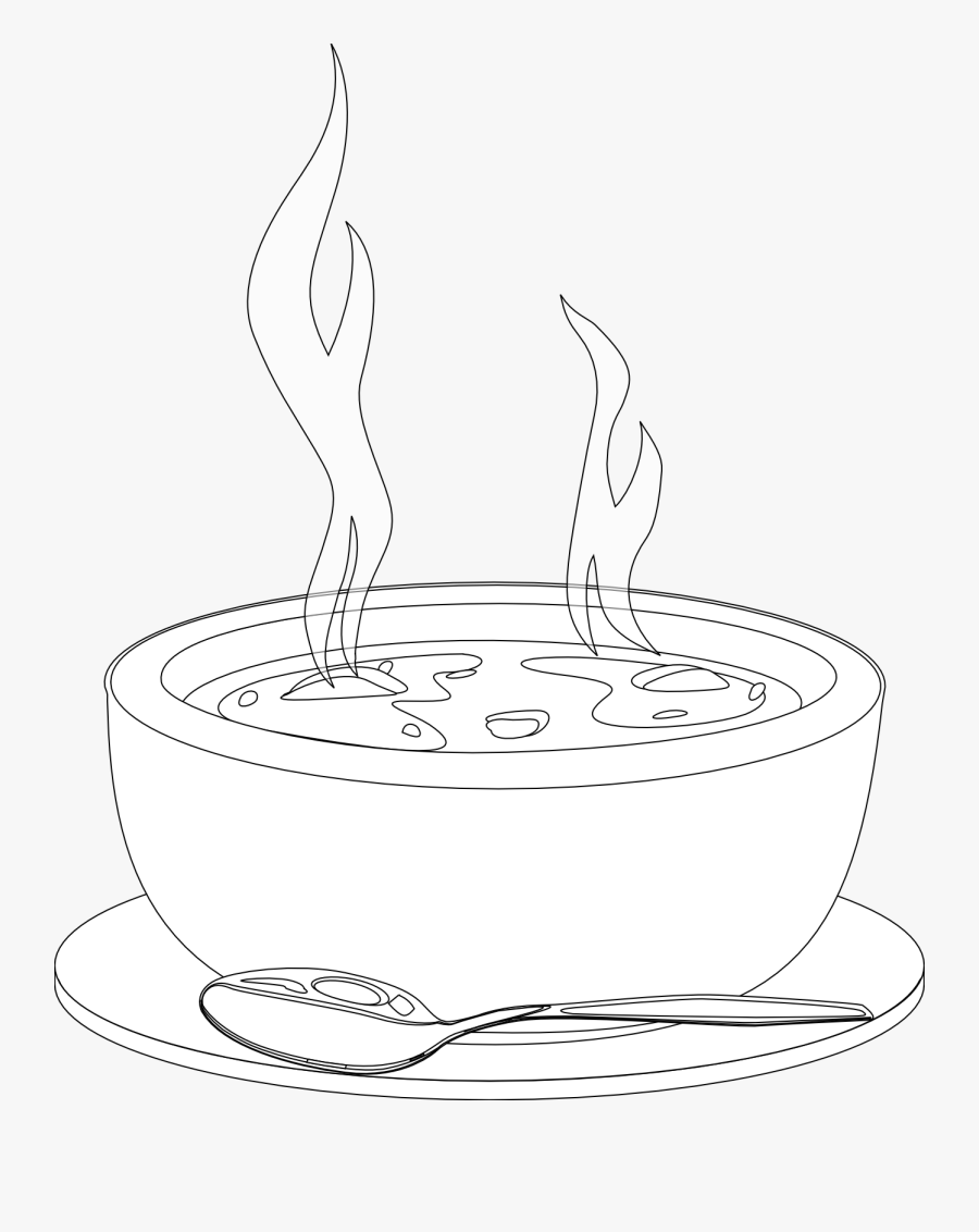 Eating Hot Clip Art Library Warmth - Bowl Of Hot Soup Clipart Black And White, Transparent Clipart