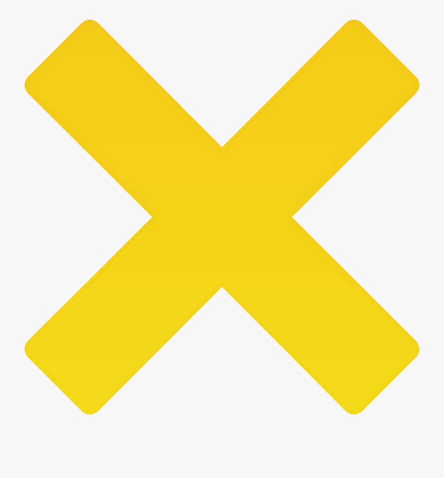 Minimalist X Mark Clip Art Medium Size - Cross Mark Png Yellow, Transparent Clipart