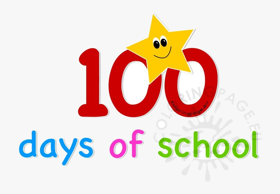 School Days Of Clipart Coloring Page Transparent Png - 100 Days Of School Logo, Transparent Clipart