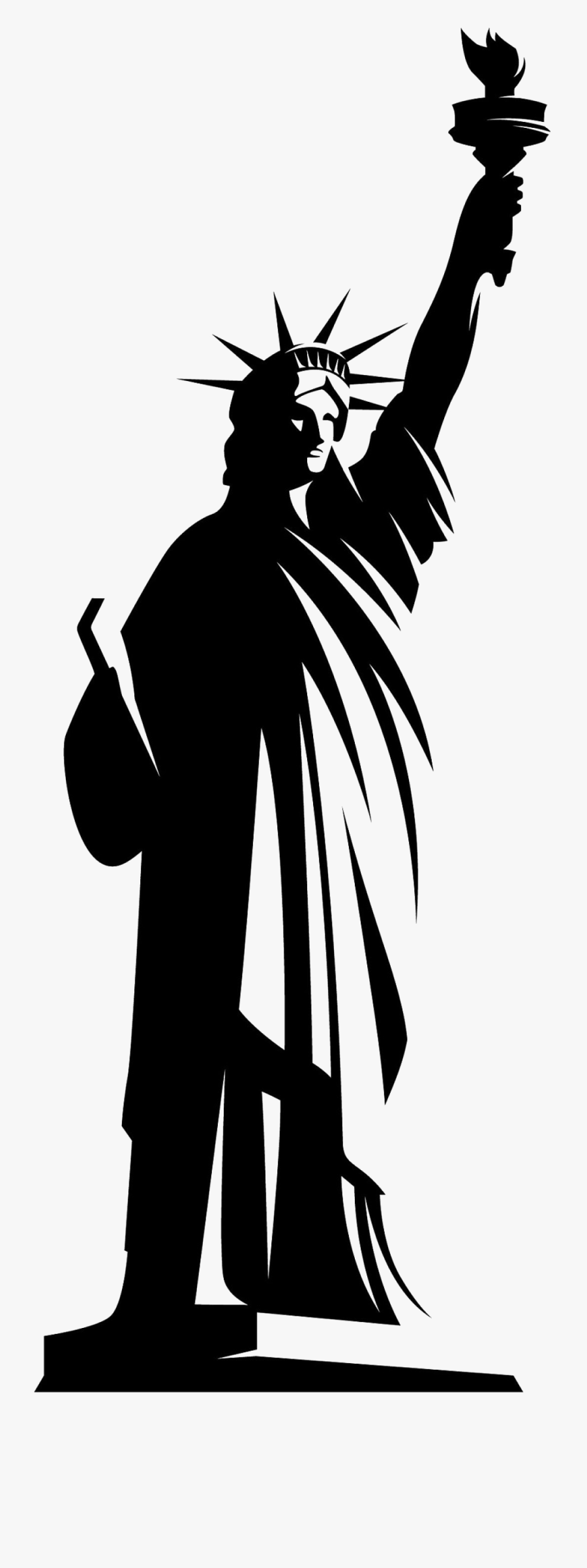 New York Statue Of Liberty Transparent Free Png - Statue Of Liberty Torch Silhouette, Transparent Clipart
