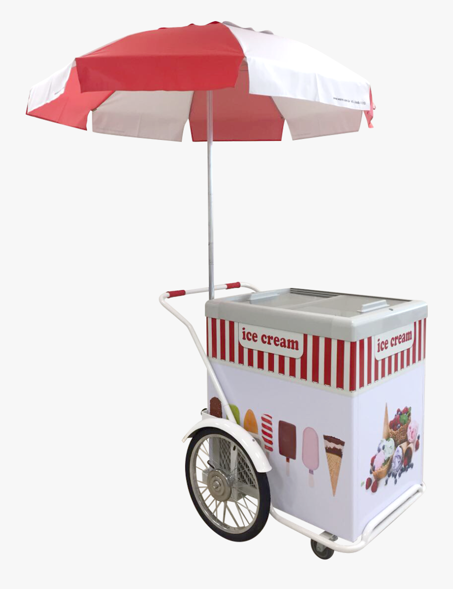 Clip Art Pc Push Cart - Ice Cream Push Cart Umbrella, Transparent Clipart