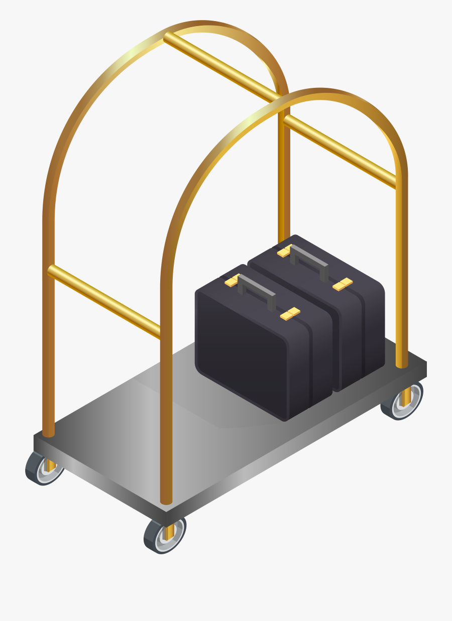 Hotel Luggage Cart Transparent Clip Art Image, Transparent Clipart