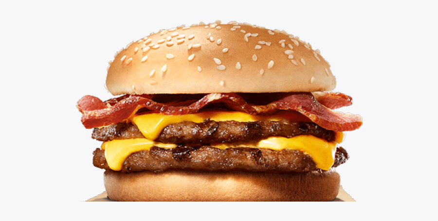 Hamburgers Clipart Part - Double Bacon And Cheese Burger King, Transparent Clipart