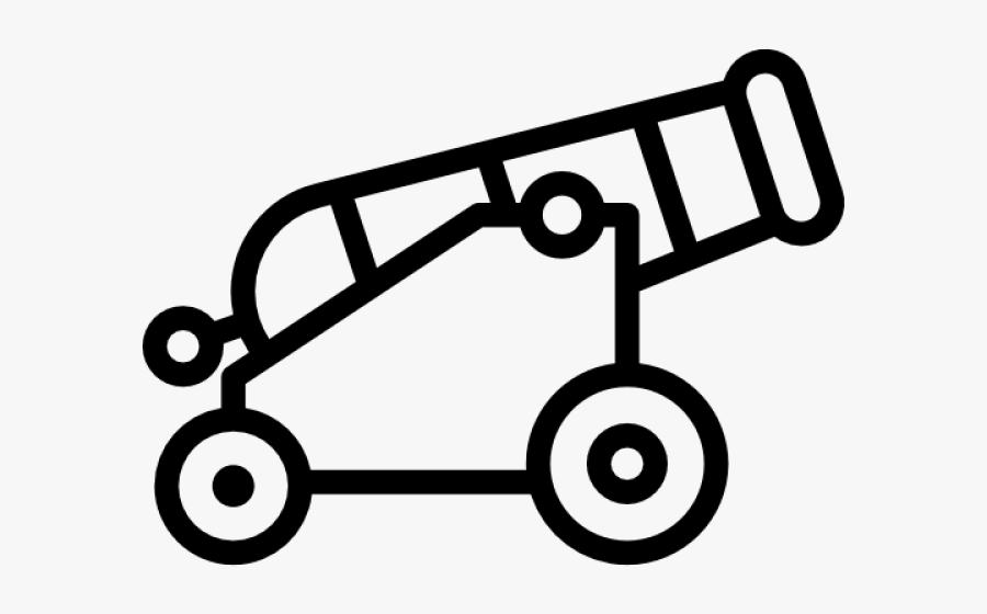 Canon Clipart Transparent - White Artillery Piece Icon, Transparent Clipart