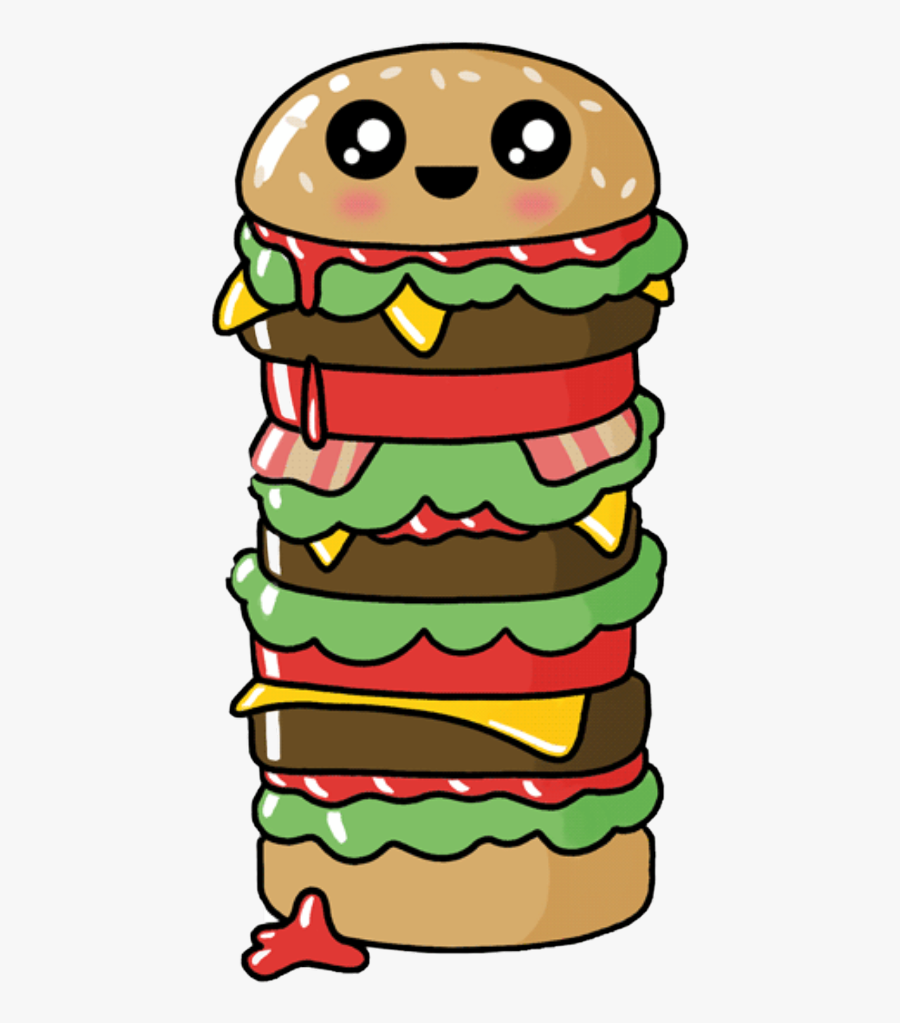 Schamburger Hamburger Burger Food Yup Freetoedit - Kawaii Food Gif, Transparent Clipart