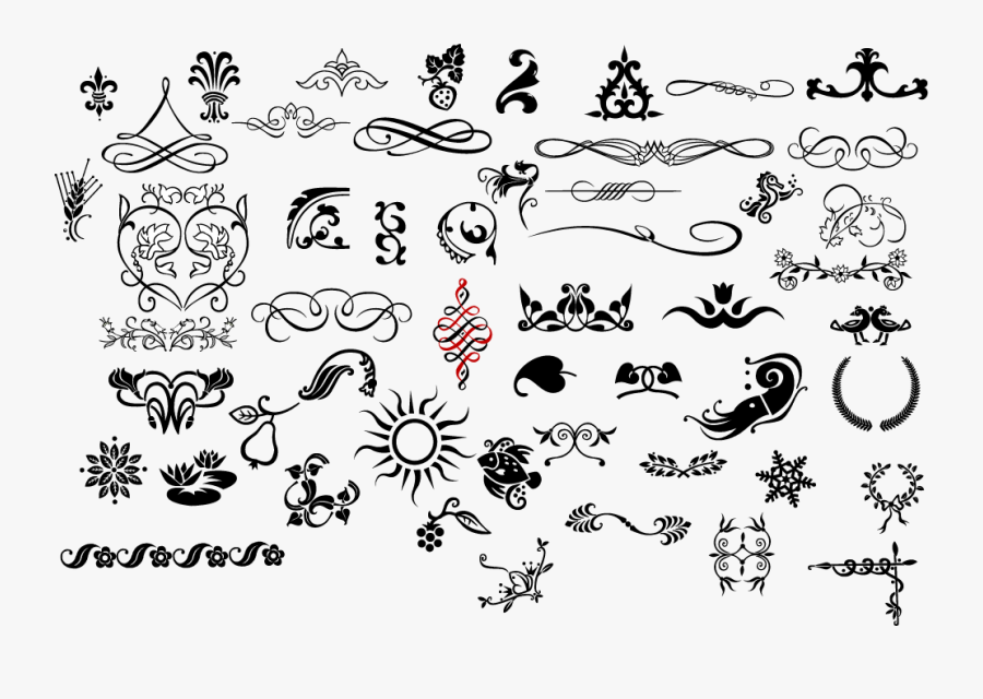 Floritura Vector, Transparent Clipart