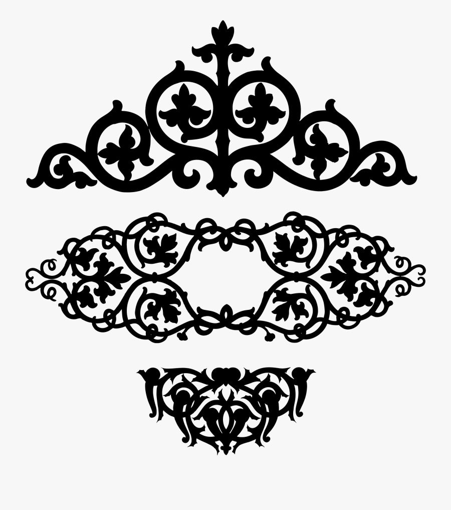 Flourishes Svg Free Retro Vector - Motifs Clipart, Transparent Clipart