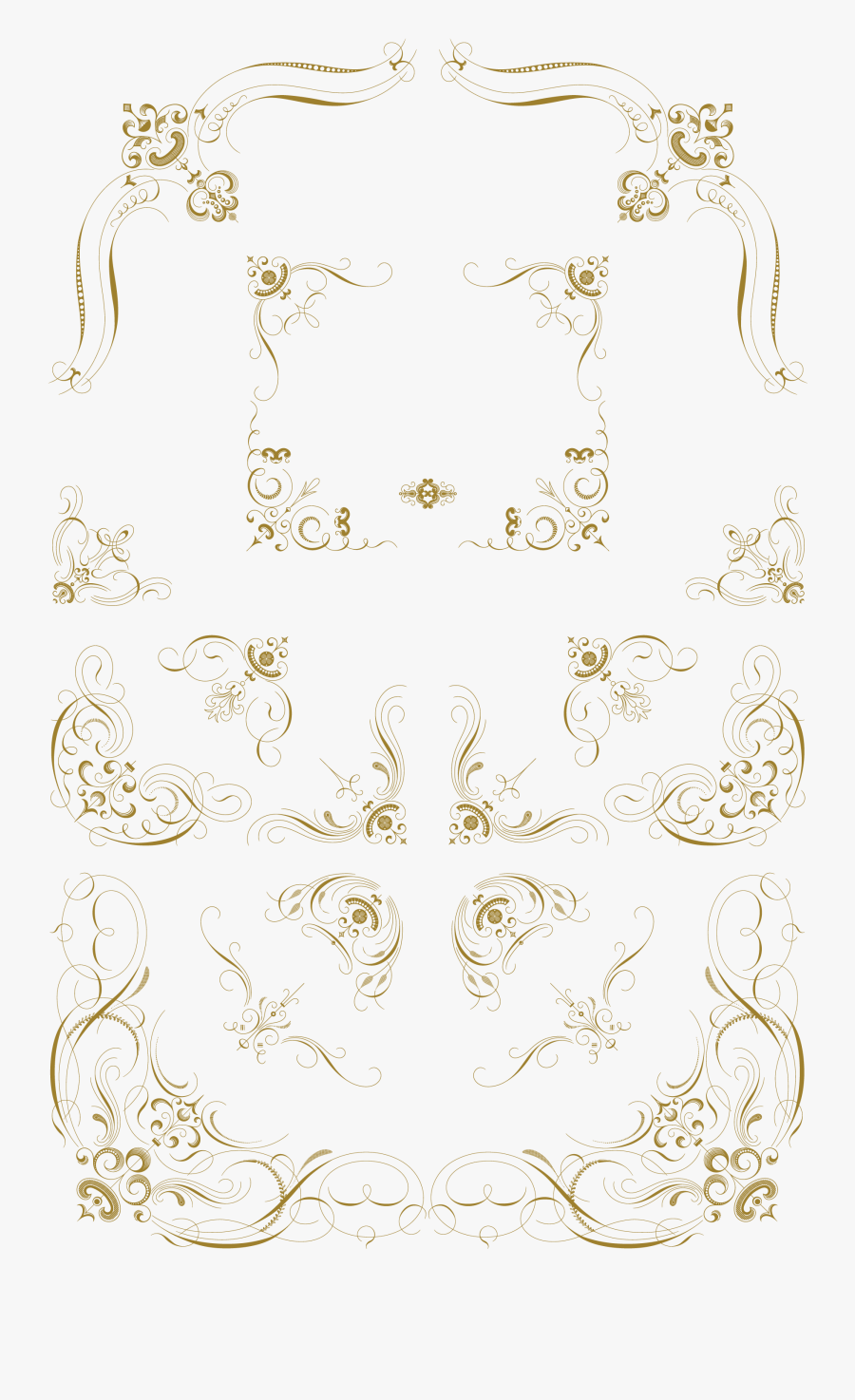 Luxurious Flourishes Vector Pack - Pattern, Transparent Clipart
