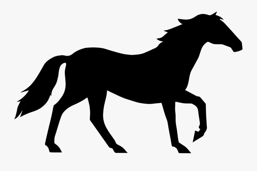 Animals On White Horse Silhouette Drawing Vector Graphics - Pure Black And White, Transparent Clipart