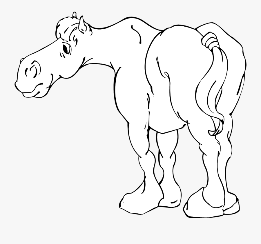 Transparent Cartoon Horse Png - Black And White Cartoon Horse, Transparent Clipart
