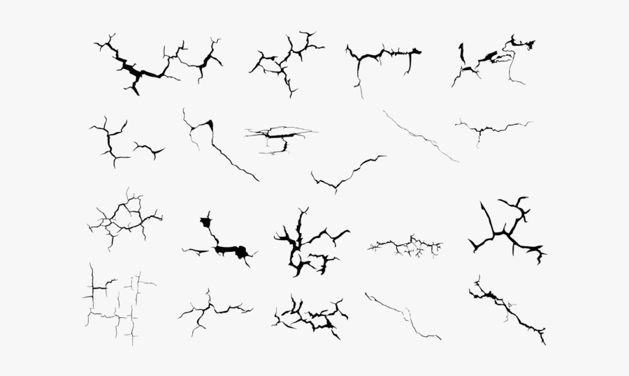 Transparent Crack In Wall Clipart - Crack Drawing, Transparent Clipart