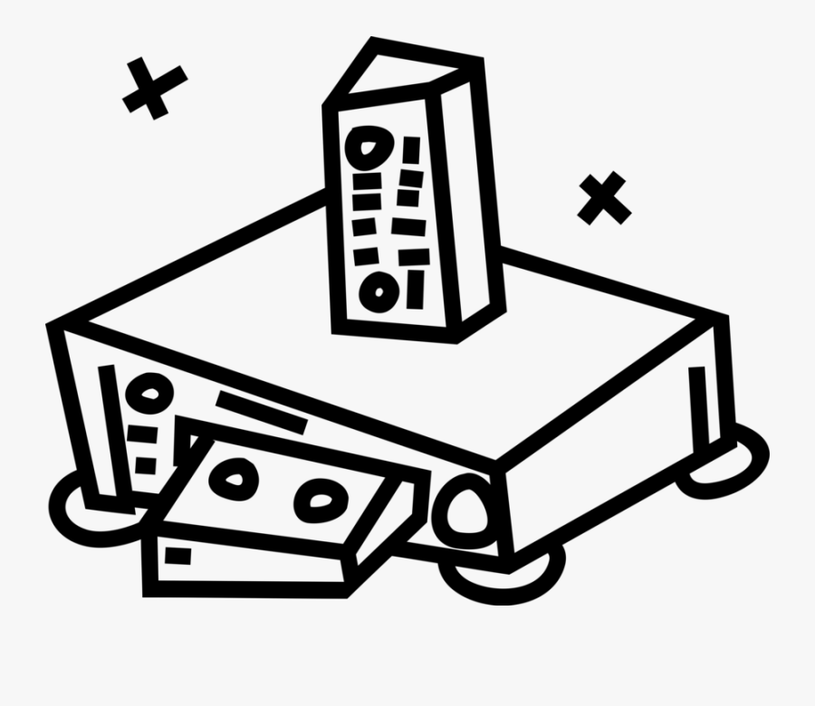 Vector Illustration Of Videocassette Recorder Vcr Records, Transparent Clipart
