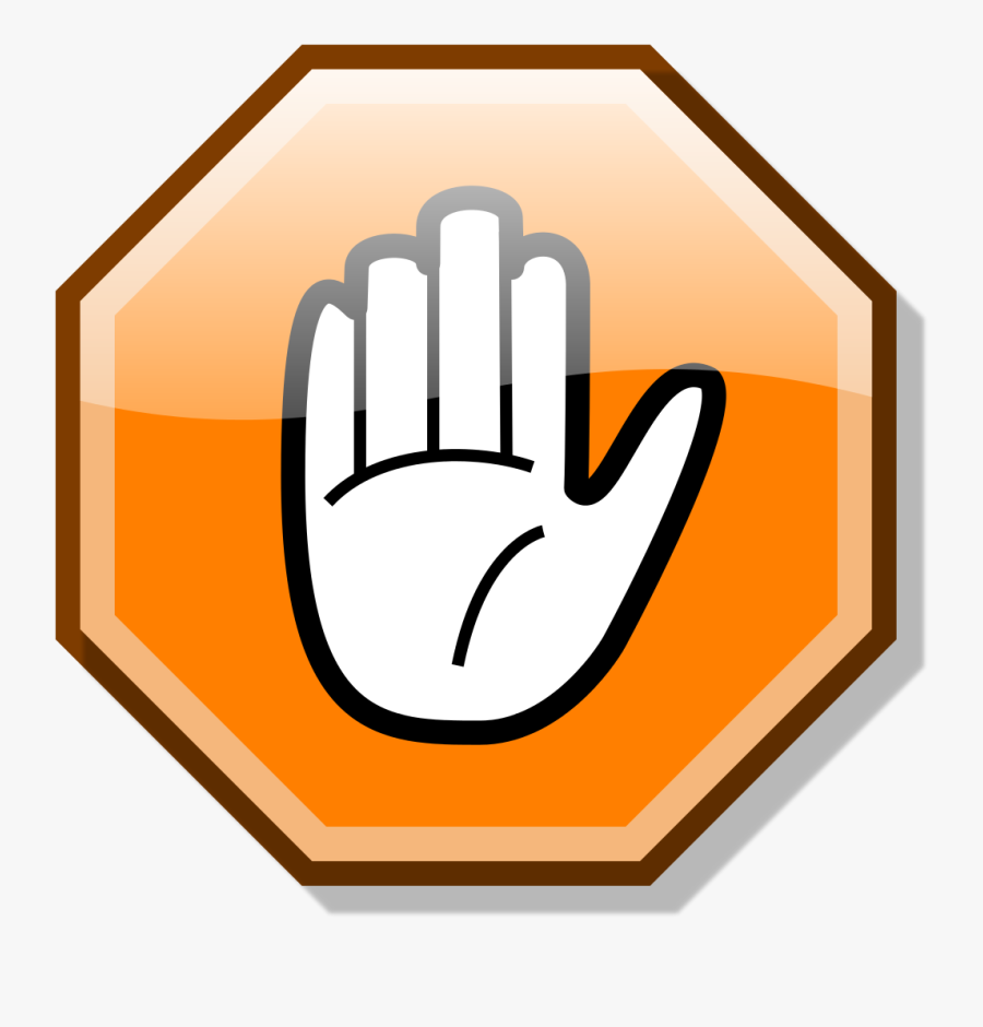 Stop Hand Nuvola Orange - Stop Hand, Transparent Clipart