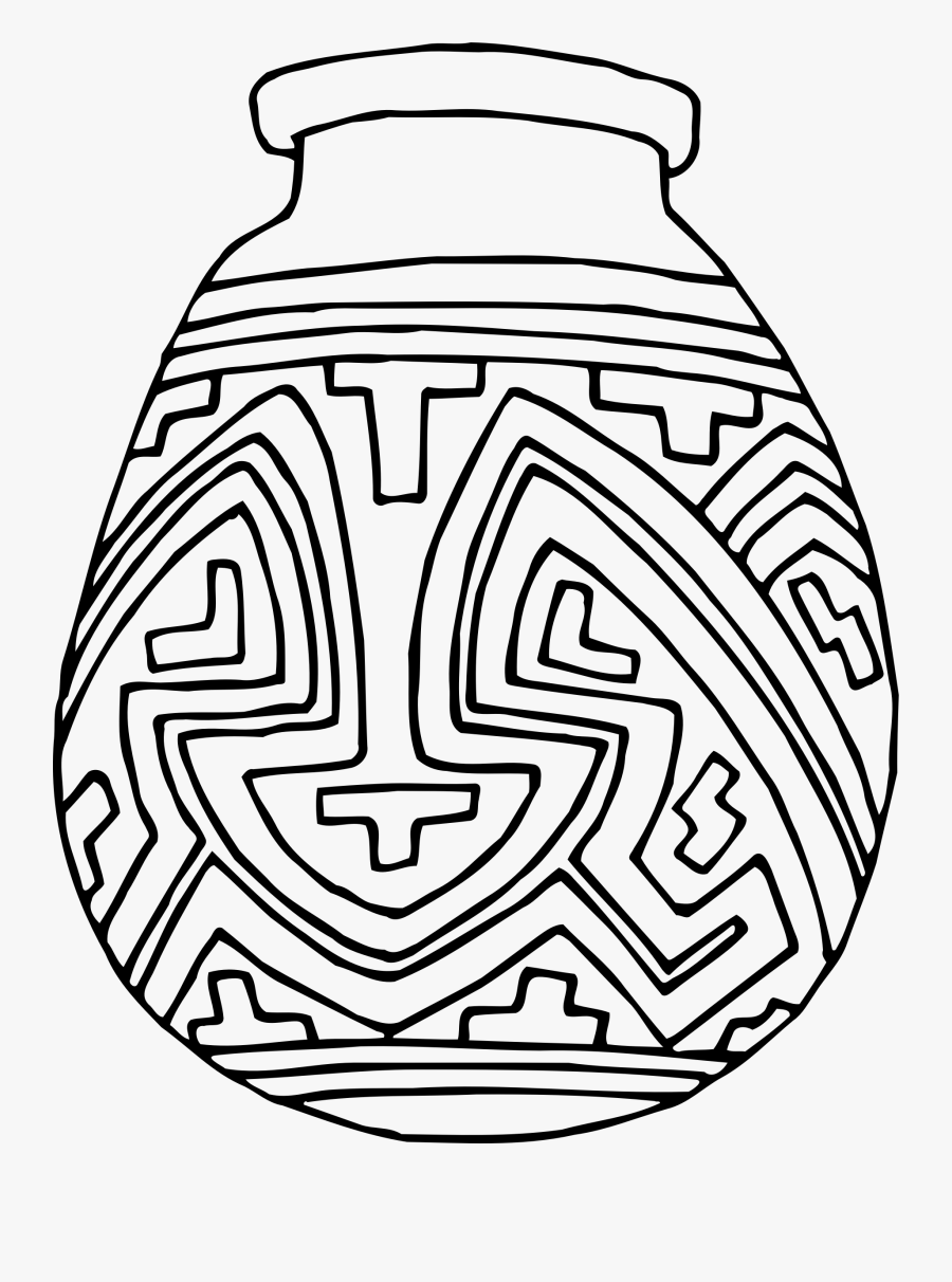 Symetrical Drawing Vase - Tembikar Clip Art Black And White, Transparent Clipart