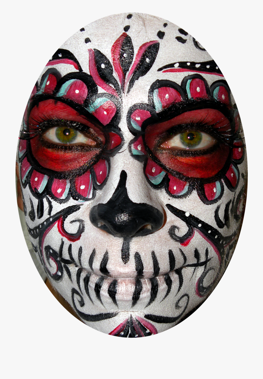 Clip Art Scary Face Paint - Face Paint Png Skull, Transparent Clipart