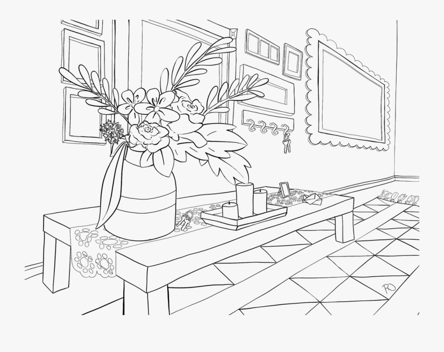 Vase Lineart Black And White - Line Art, Transparent Clipart
