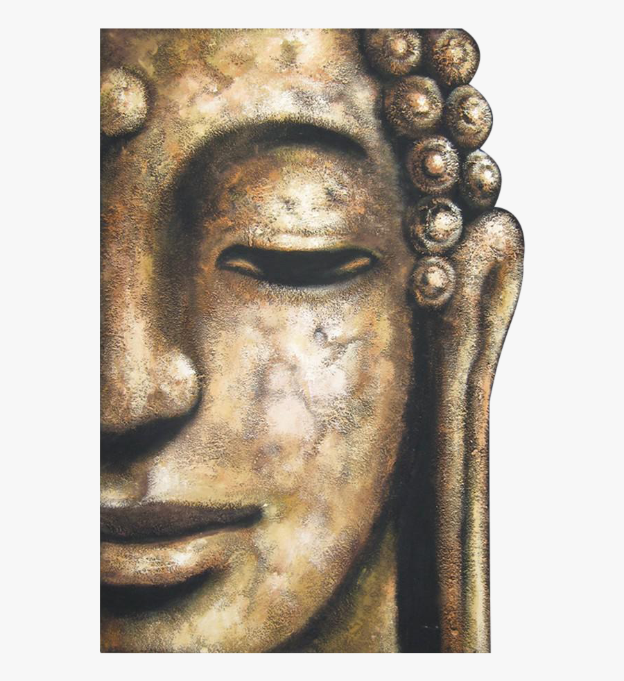 Drawing Buddha Half Face - Buddha Face Oil Paintings, Transparent Clipart