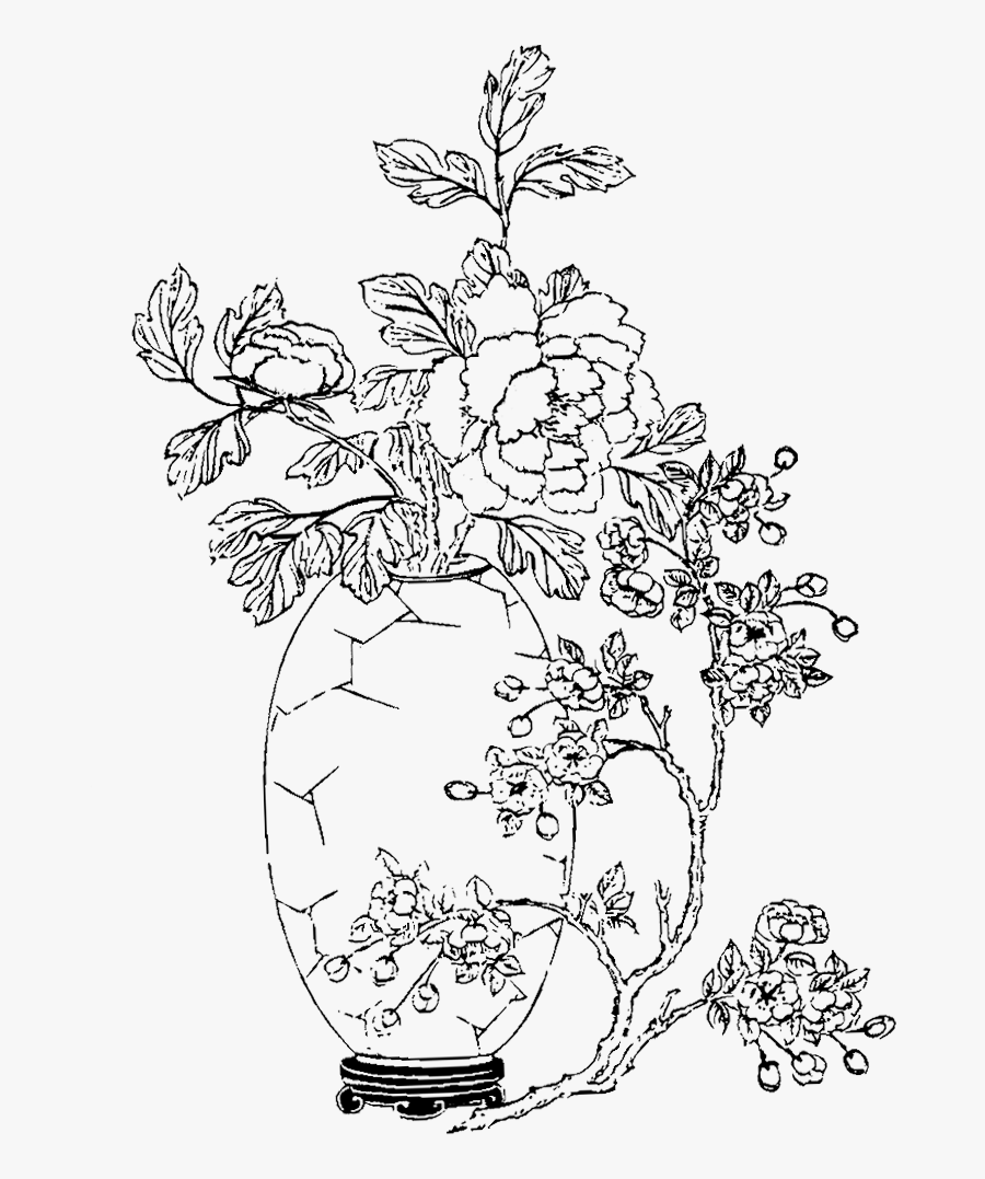 Flower Vase Drawing - Vase With Flower Drawing, Transparent Clipart