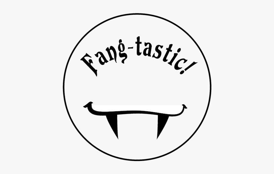 Fang-tastic Happy Halloween Stamp - Circle, Transparent Clipart