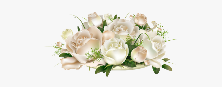 Light Flower Background Png Clipart - White Rose Flowers Png, Transparent Clipart