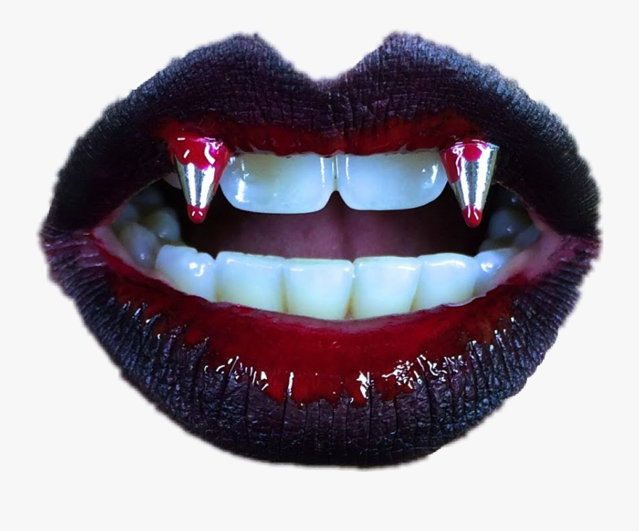 #ftelips #vampirefangstickers #vampirefangs #vampire - Close-up, Transparent Clipart