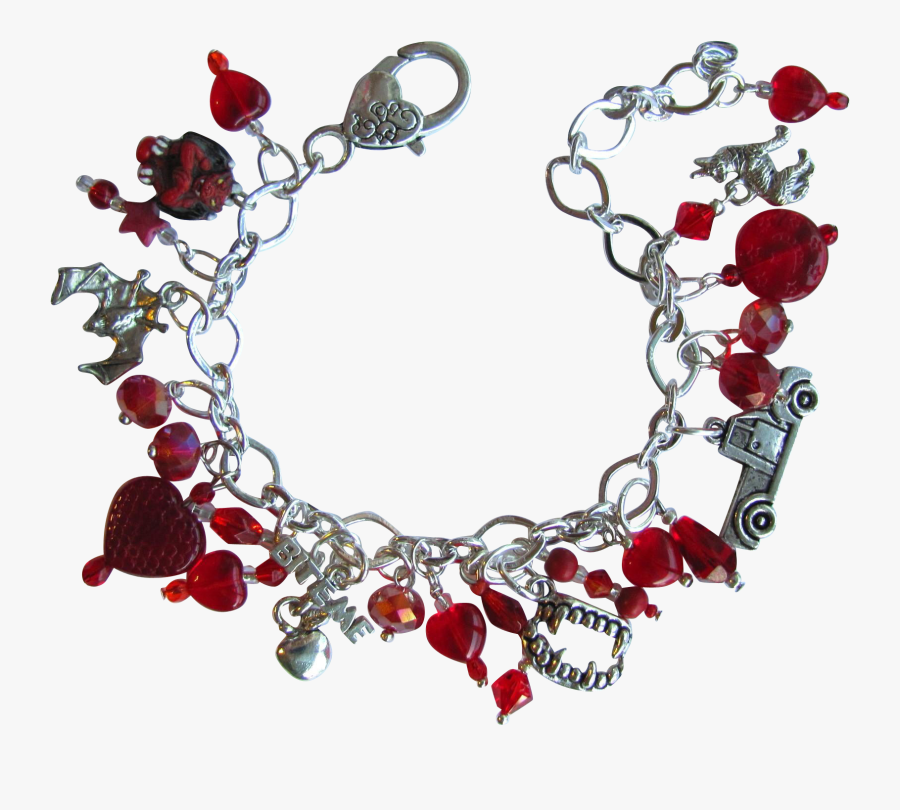 Vampire Charm Bracelet With Vampire Teeth Swarovski, Transparent Clipart