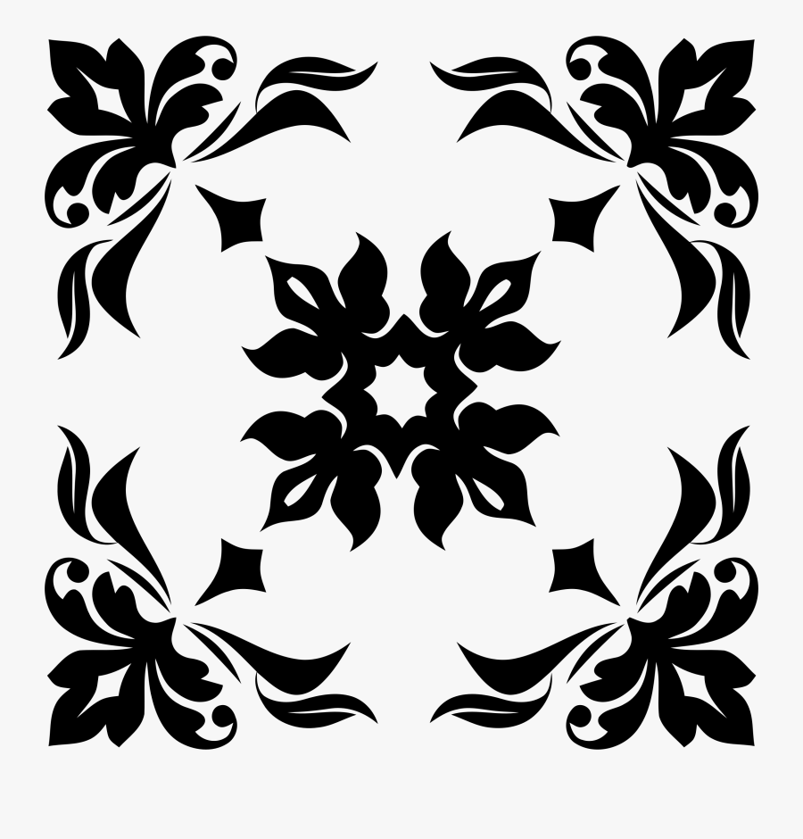 Floral Flourish Tile No Background Clip Arts - Bingkai Pojok Png, Transparent Clipart