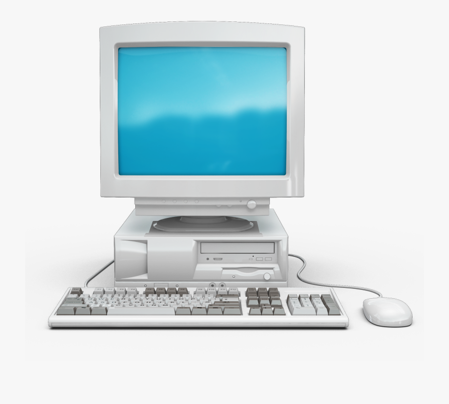 Transparent Old Computer Clipart - Old Desktop Computer Png, Transparent Clipart