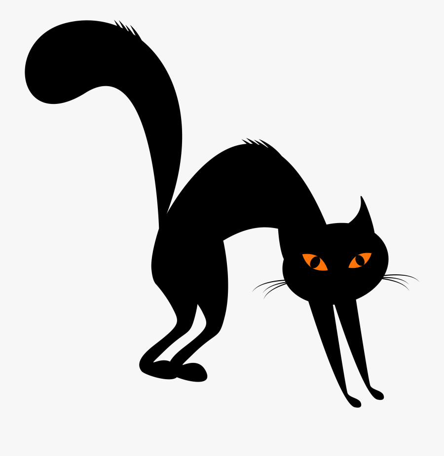 Black Cat Clipart Whisker - Evil Black Cat Vector, Transparent Clipart