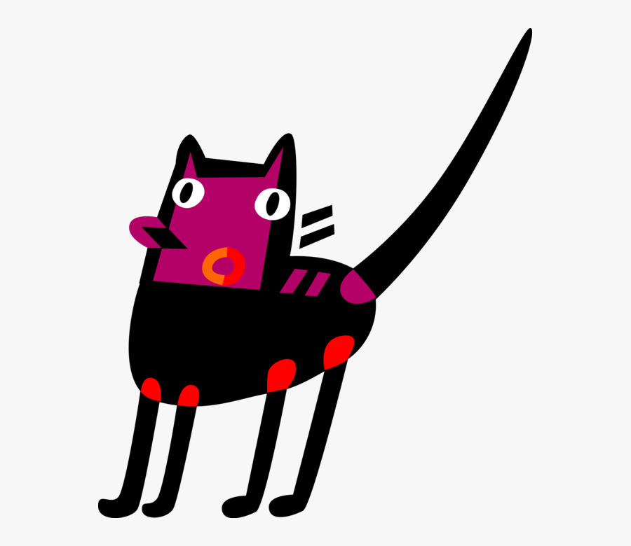 Vector Illustration Of Halloween Black Cat Associated, Transparent Clipart