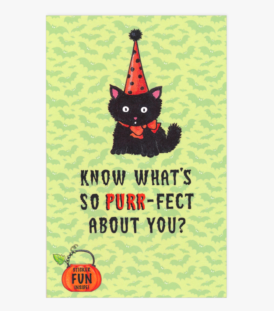Halloween Greeting Cards Cat, Transparent Clipart