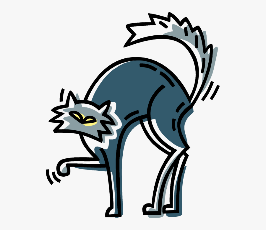 Vector Illustration Of Halloween Black Cat Associated, Transparent Clipart