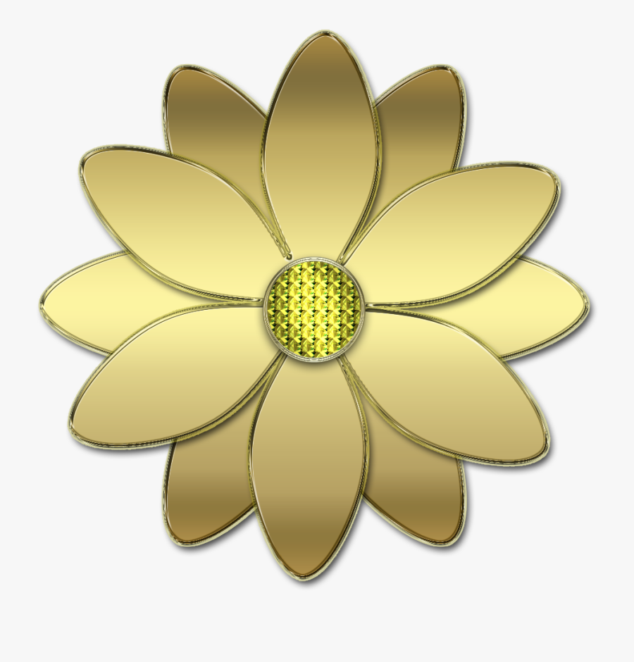 Pumpkin Curly Cues Clipart - Transparent Gold Flowers, Transparent Clipart