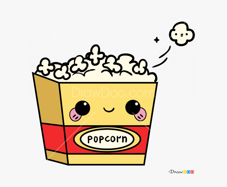 How To Draw Popcorn, Kawaii - Kawaii Popcorn, Transparent Clipart