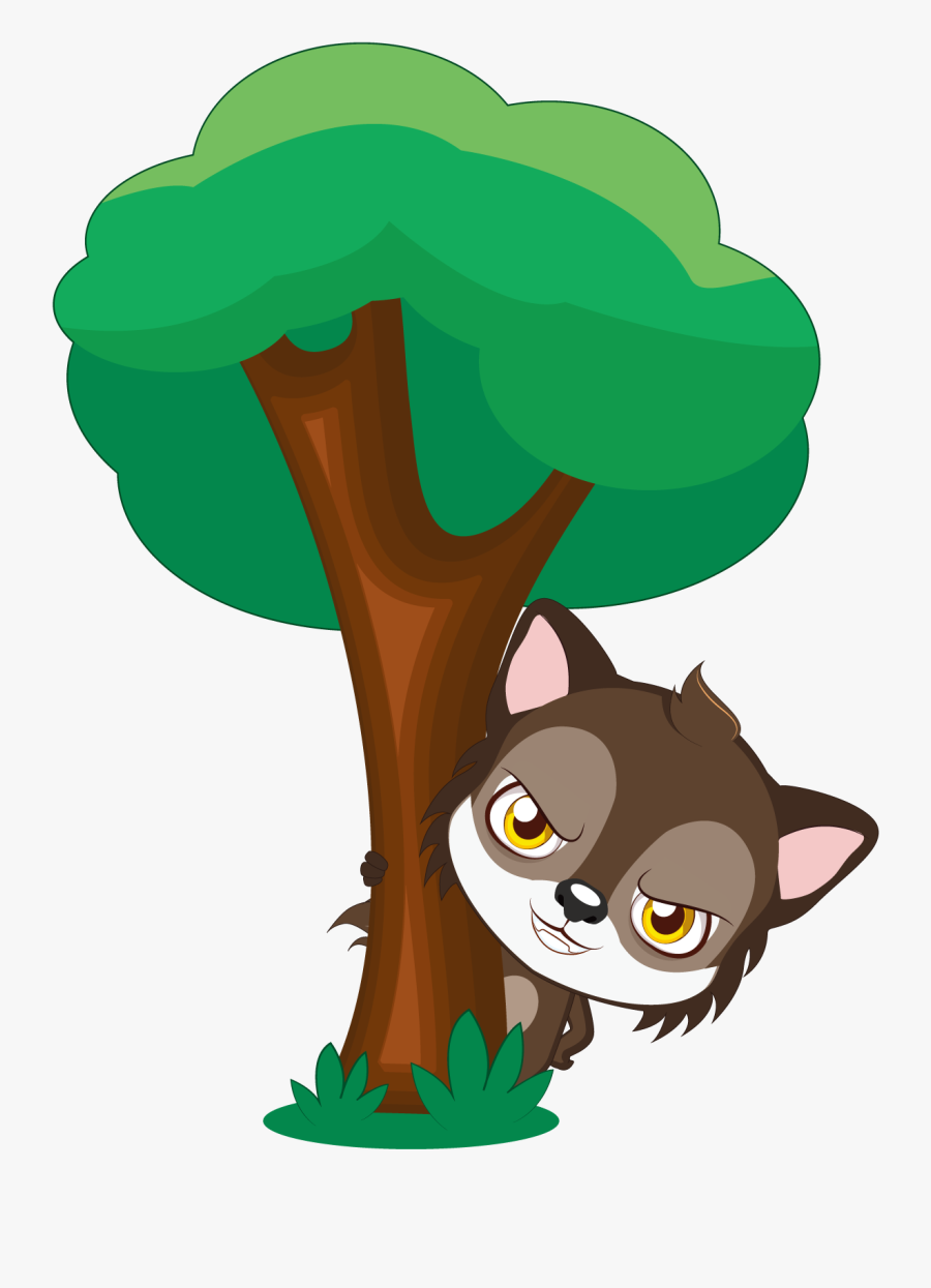 Big Bad Wolf Little Red Riding Hood Gray Wolf - Little Red Riding Hood Trees, Transparent Clipart