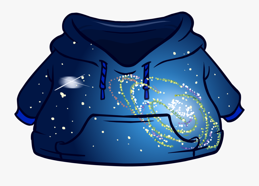 Hoodie Clipart Blue Hoodie - Club Penguin Galaxy Hoodie, Transparent Clipart