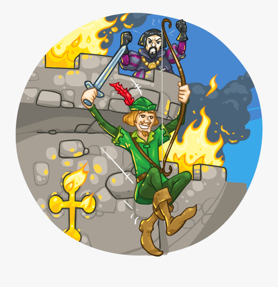 Robin Hood Saves The Day - Cartoon, Transparent Clipart