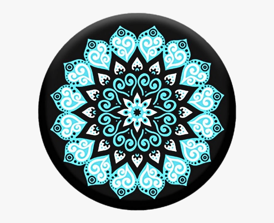 Black, Blue And White Kaleidoscope - Blue And Black Popsocket, Transparent Clipart