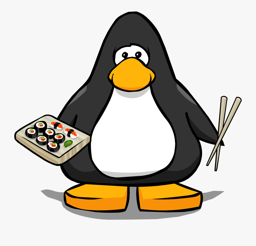 Sushi Cartoon Png - Penguin With A Top Hat, Transparent Clipart