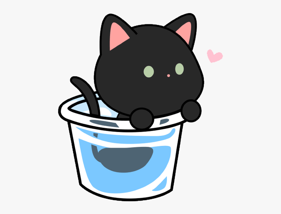 Cute Kawaii Black Cat, Transparent Clipart